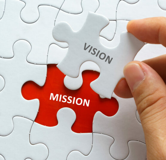 Puzzleteil Vision passt auf Lücke Mission